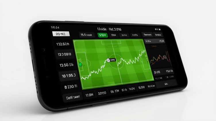liniendiagramm Ein dynamischer Liniendiagramm auf einem Handy, das die Echtzeit‑Quotenänderungen für ein Bundesliga‑Spiel zeigt.