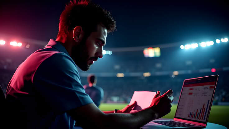 Ein Sportwettenspieler plant seine Strategie